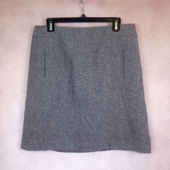 Talbots Gray Wool Blend Above Knee Skirt Size 10 - Picture 1 of 7